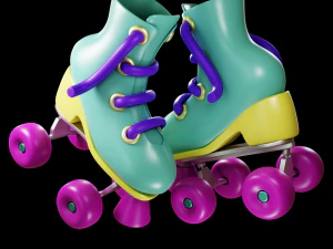 Cartoon Roller Skates 3D Model