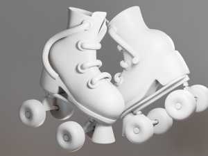 Cartoon Roller Skates 3D Модель