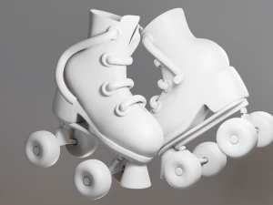 Cartoon Roller Skates 3D Model