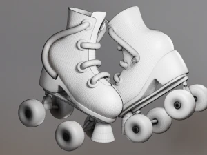 Cartoon Roller Skates 3D Model