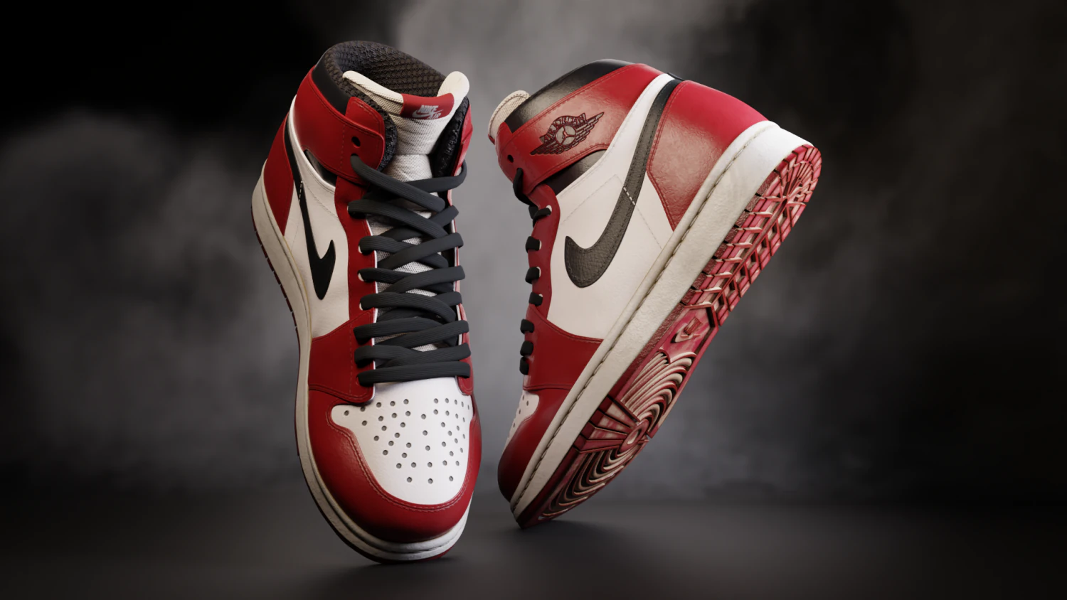 Air Jordan 1 Retro Chicago 3D Model .c4d .max .obj .3ds .fbx .stl .blend 