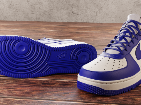 Air Force 1 Dark Blue 3D Model