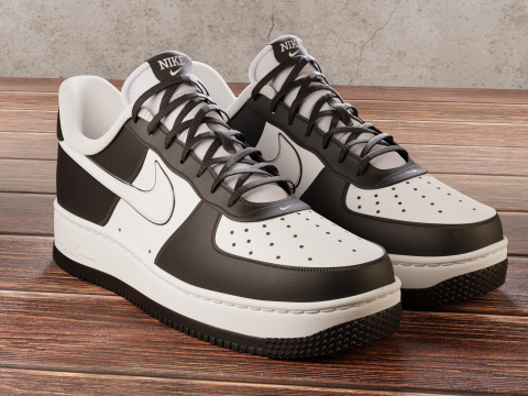 Air Force 1 Black and White 3D Model