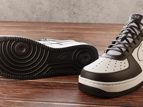 Air Force 1 Black and White 3D Model