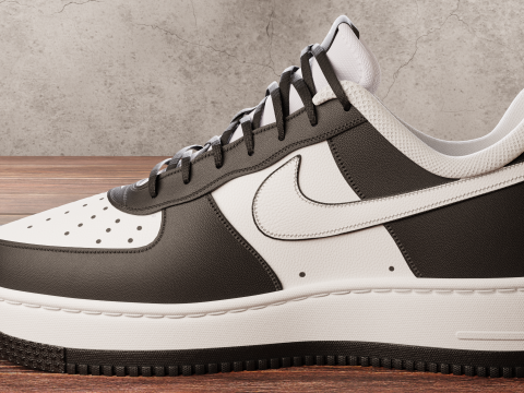 Air Force 1 Black and White 3D Model