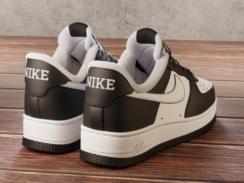 Air Force 1 Black and White 3D Model