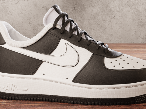Air Force 1 Black and White 3D Model