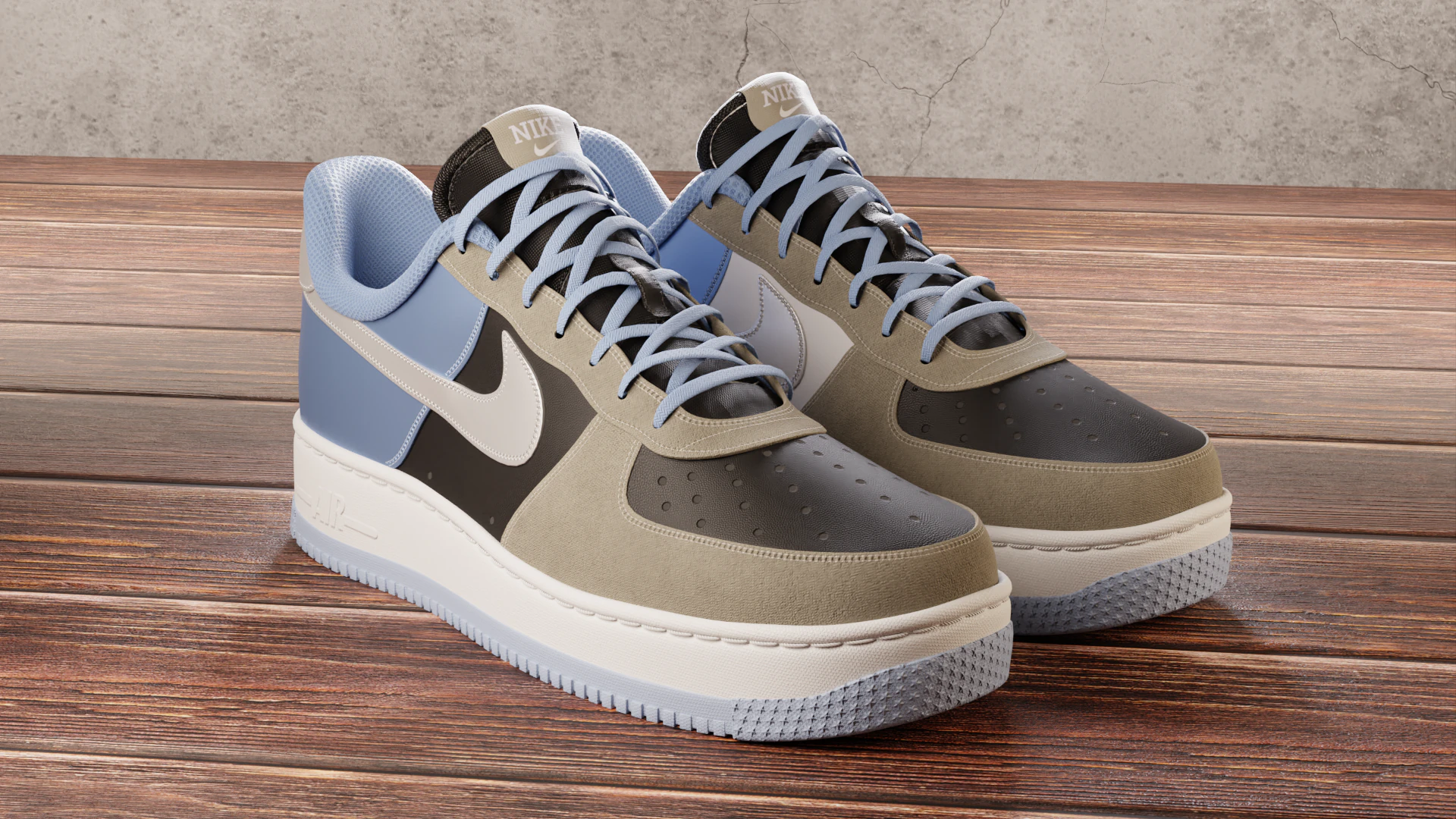 Air Force 1 Custom 3D Model .c4d .max .obj .3ds .fbx .stl .blend 