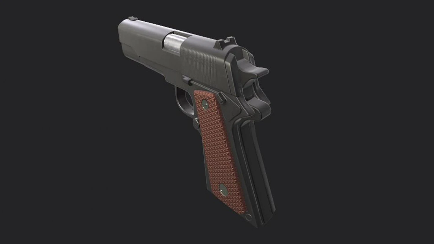 Pistol M1911 - Asset Weapon 3D Model .c4d .max .obj .3ds .fbx .stl .blend