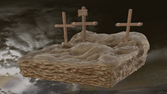 Diorama -The 3 Crosses - Jesus Christ 3D Model .c4d .max .obj .3ds .fbx .stl .blend 