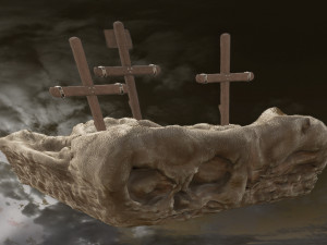 Diorama -The 3 Crosses - Jesus Christ 3D Model