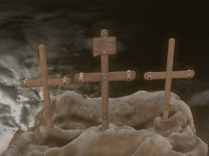 Diorama -The 3 Crosses - Jesus Christ 3D Model