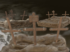 Diorama -The 3 Crosses - Jesus Christ 3D Model