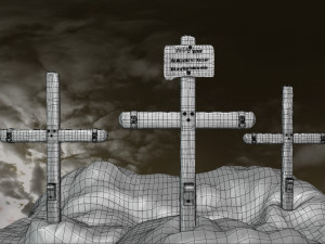 Diorama -The 3 Crosses - Jesus Christ 3D Model