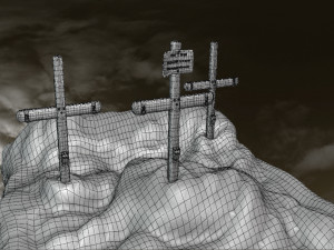 Diorama -The 3 Crosses - Jesus Christ 3D Model