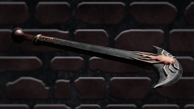POP02 - Spider Sword - FanModArt 3D Model .c4d .max .obj .3ds .fbx .stl .blend 