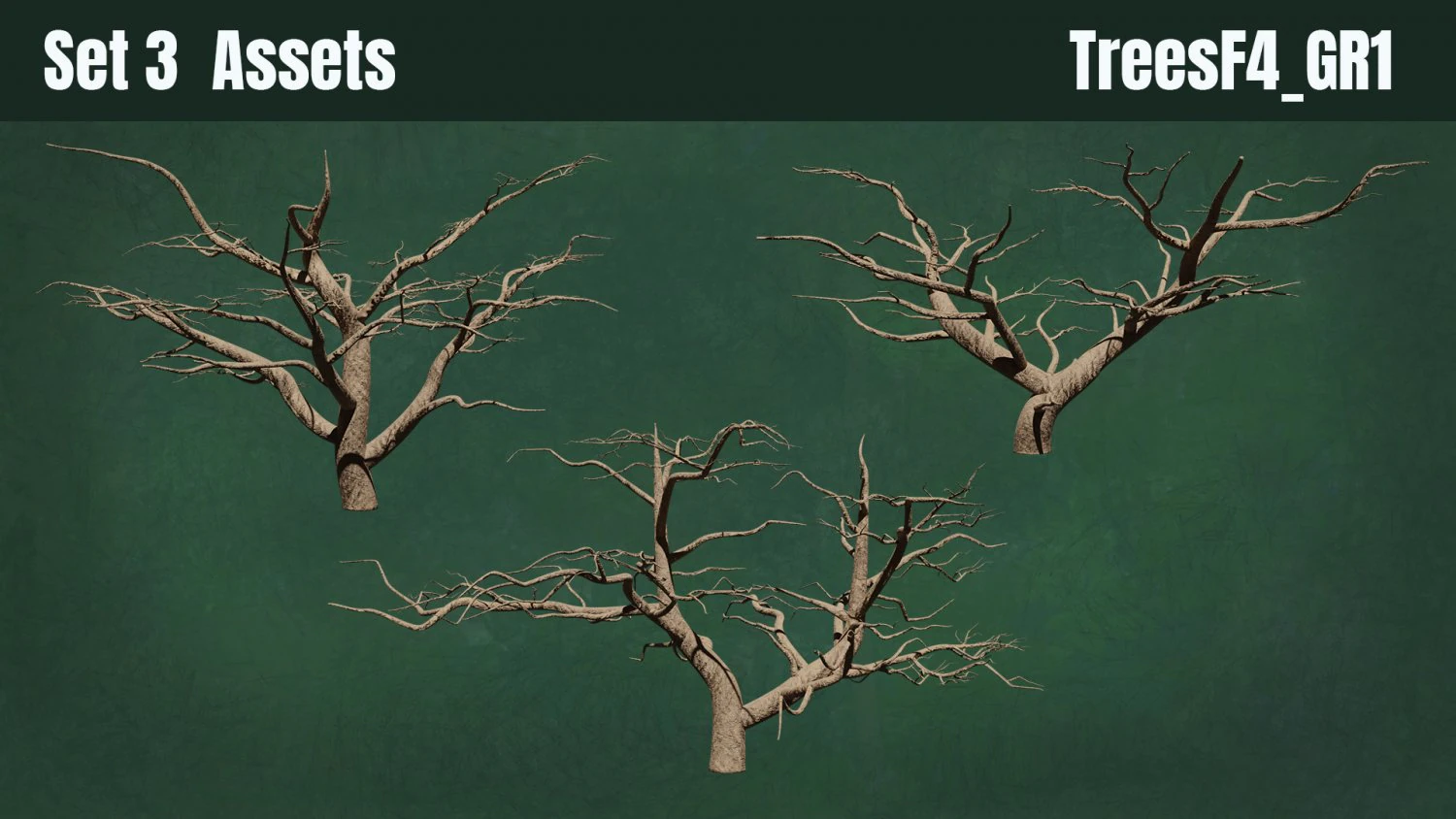 Trees F4 GR1 Pack - Unleafs Assets Nature Env 3D Model .c4d .max .obj .3ds .fbx .stl .blend 