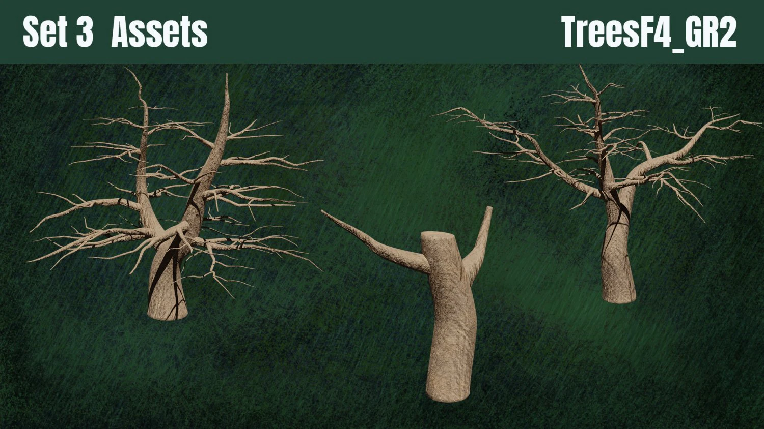 Trees F4 GR2 Pack - Unleafs Assets Nature Env 3D Model .c4d .max .obj .3ds .fbx .stl .blend 