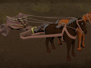 Asset - War Chariot Rome Horse T1 Model 3D