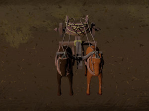 Asset - War Chariot Rome Horse T1 Model 3D