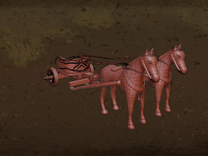 Asset - War Chariot Rome Horse T1 Model 3D