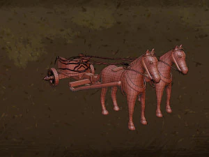 Asset - War Chariot Rome Horse T1 3D Model