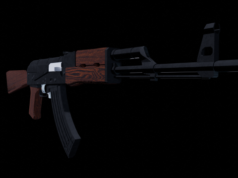 AK-47 Low poly for games 3D 模型