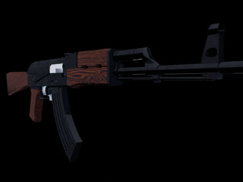 AK-47 Low poly per i giochi Modello 3D