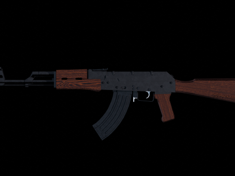 AK-47 Low poly for games 3D 模型