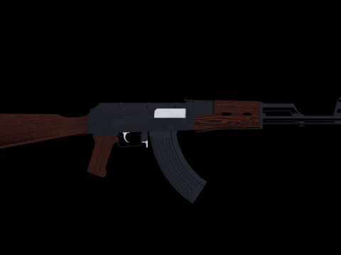 AK-47 Low poly for games 3D 模型