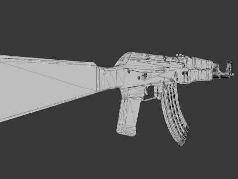 AK-47 Low poly per i giochi Modello 3D