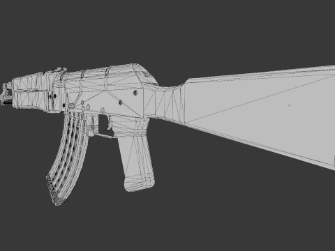 AK-47 Low poly per i giochi Modello 3D