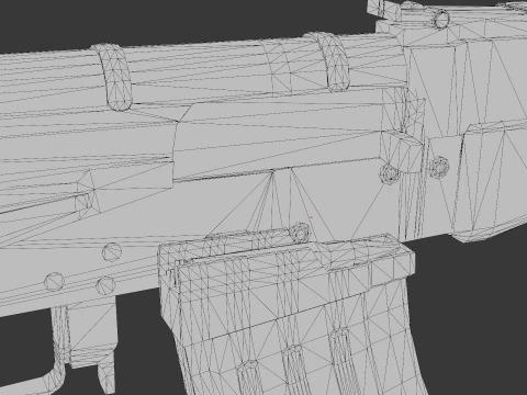 AK-47 Low poly per i giochi Modello 3D