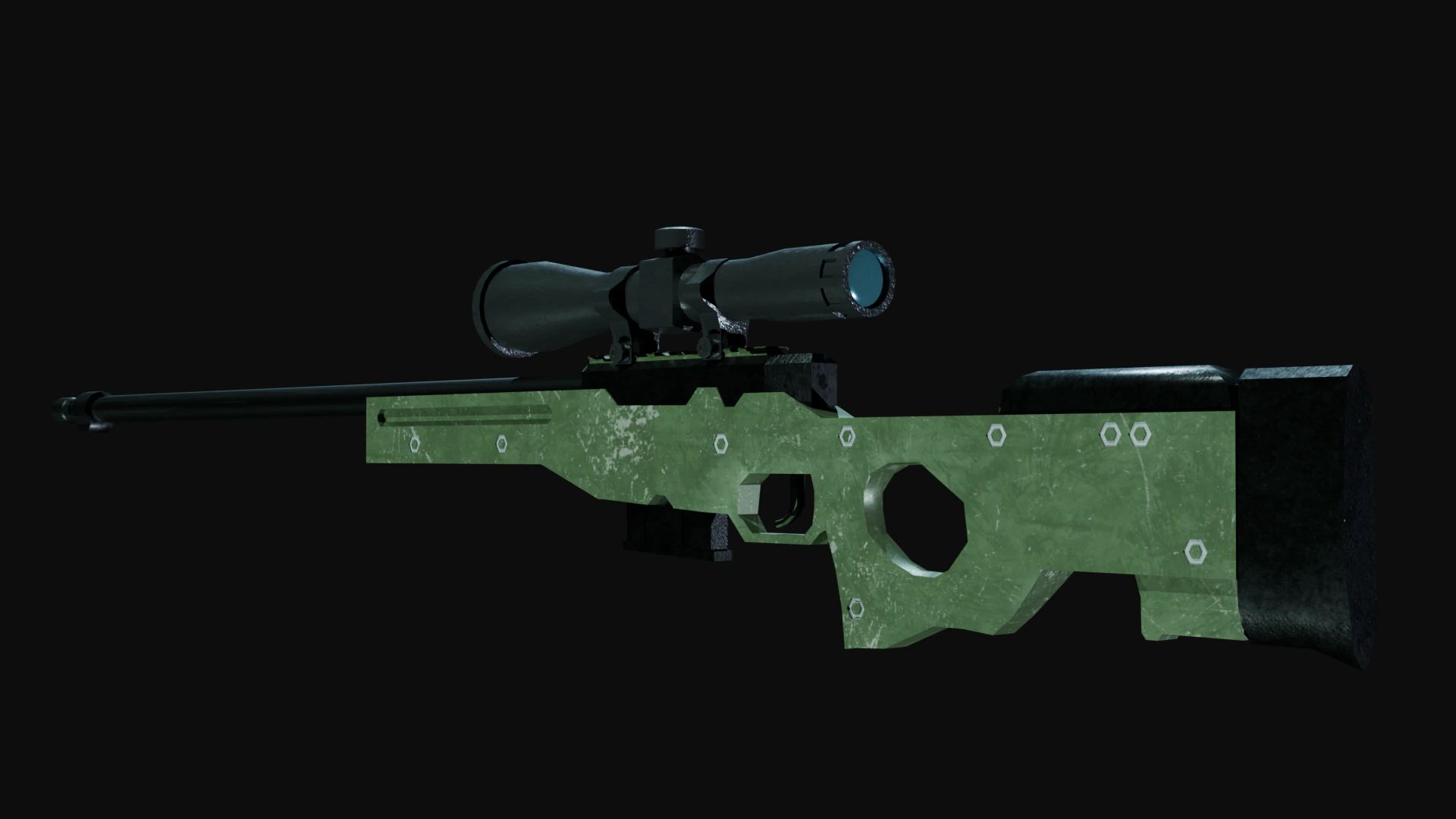 AWM Low poly for games 3D Model .c4d .max .obj .3ds .fbx .stl .blend 