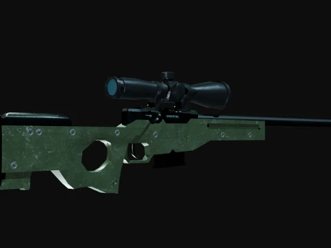 AWM Low poly for games 3D Model
