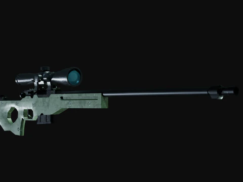 AWM Low poly for games 3D Model