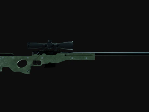 AWM Low poly for games 3D Model