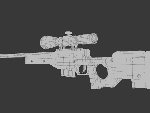 AWM Low poly for games 3D Model