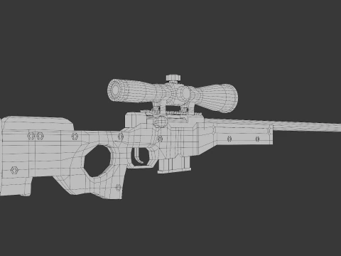 AWM Low poly for games 3D Model