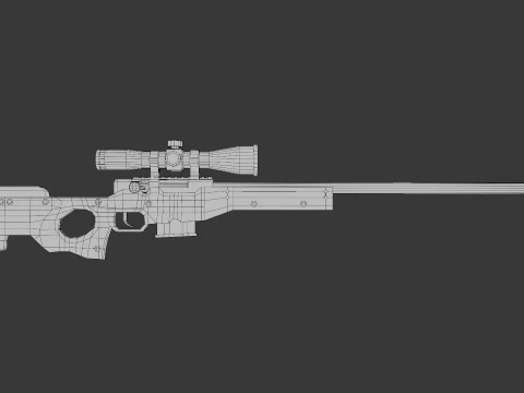 AWM Low poly for games 3D Model