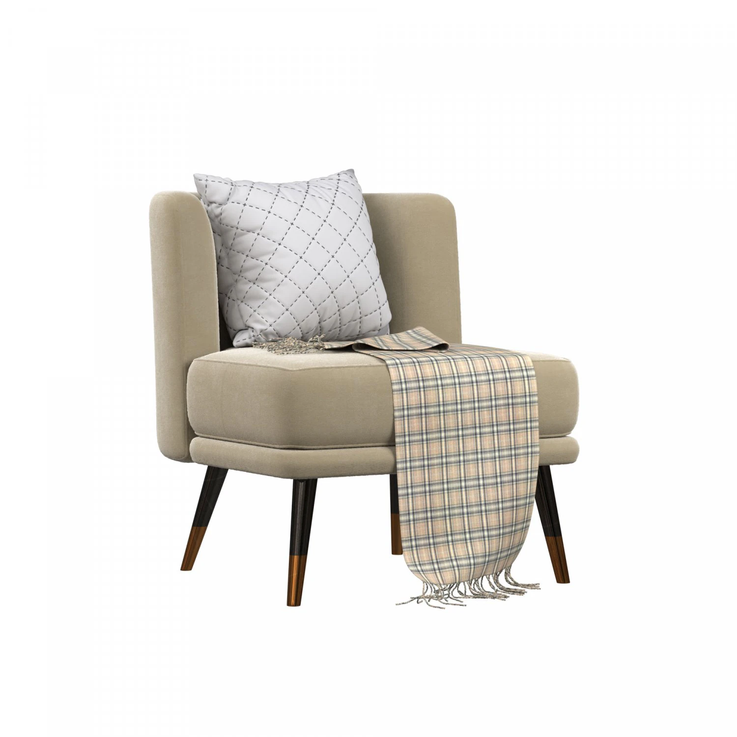 Armchair Keywest 3D Model .c4d .max .obj .3ds .fbx .stl .blend 