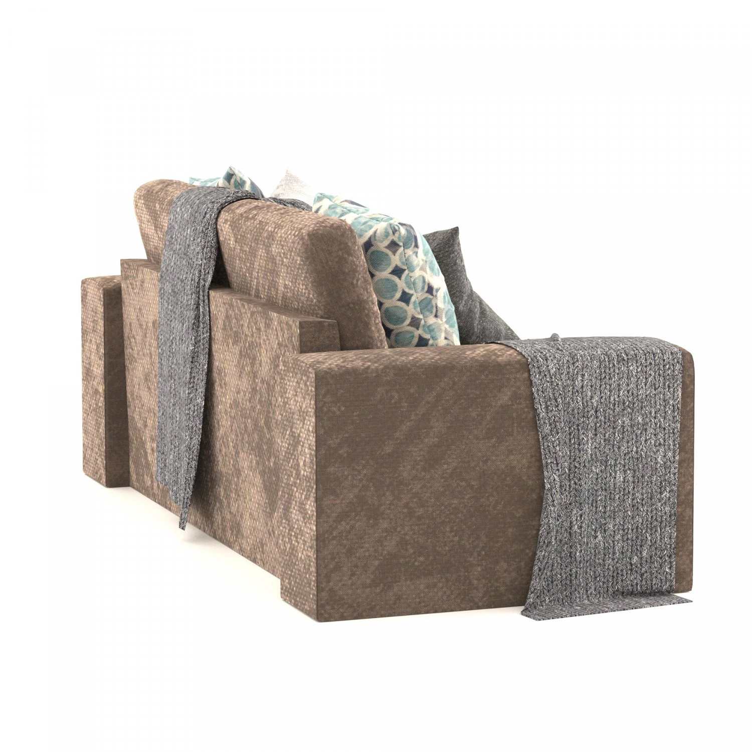 Chill fabric 4 seater sofa 3D Model .c4d .max .obj .3ds .fbx .stl .blend 