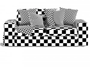 Chill fabric 4 seater sofa 3D Model
