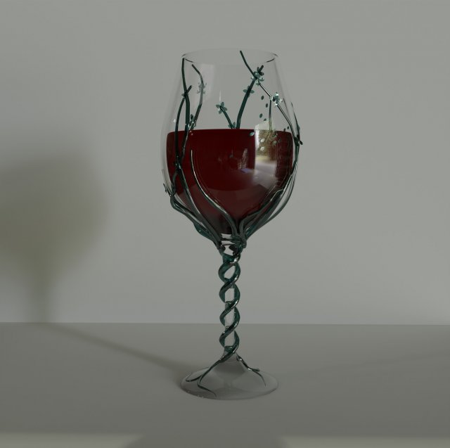 Glass goblet with vine Modello 3D .c4d .max .obj .3ds .fbx .stl .blend 