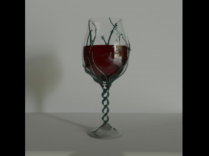 Glass goblet with vine 3D Модель