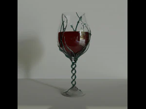 Copa de cristal con vid Modelo 3D