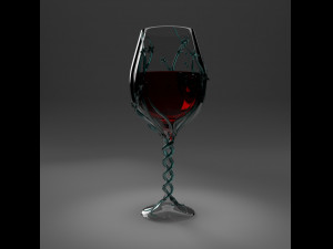 Glass goblet with vine Modello 3D