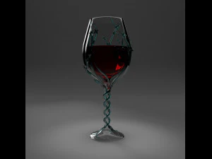 Glass goblet with vine 3D Model