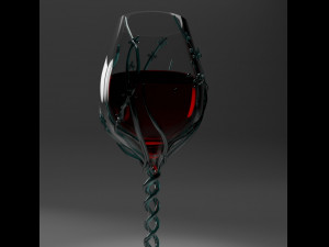 Glass goblet with vine Modello 3D