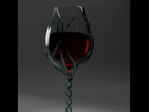 Glass goblet with vine 3D Model